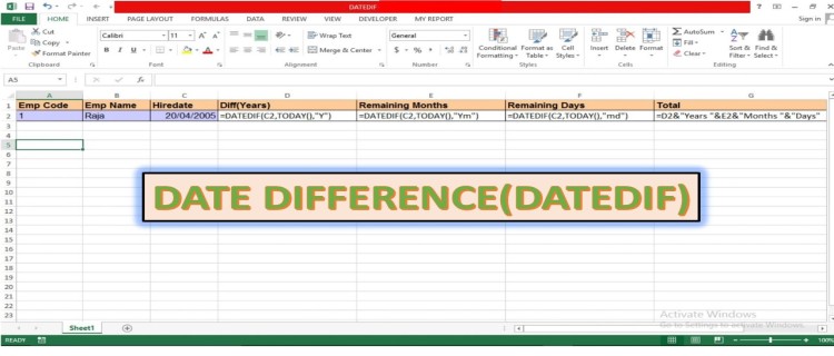 How To Calculate Difference Between Two Dates in Excel (DATEDIF)???